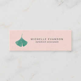 Einfache Blush Pink Ginkgo Leaf Natur Mini Visitenkarte