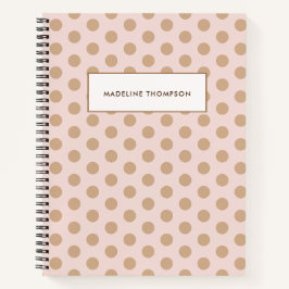 Einfache Blush Pink Gold Polka Dots Name Notizbuch