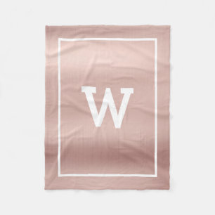Einfache Blush Pink Initial Monogram Fleecedecke