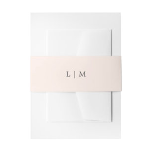 Einfache Blush Pink Monogram Elegante Hochzeit Einladungsbanderole