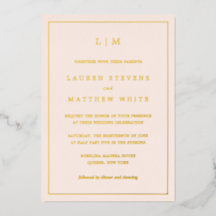 Einfache Blush Pink Monogram Elegante Hochzeit