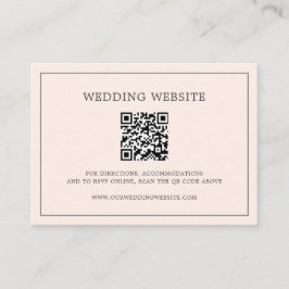 Einfache Blush Pink Monogram QR Code Elegante Hoch Begleitkarte