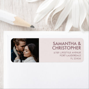 Einfache Blush & Rose Hochzeit Rücksendeadresse