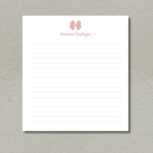 Einfache Blush-Rosen-Schleife-Skript Individueller Notizblock