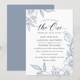 Einfache Blüte habe ich den gefunden | Blue Weddin Einladung