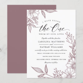 Einfache Blüte habe ich den gefunden | Mauve Weddi Einladung