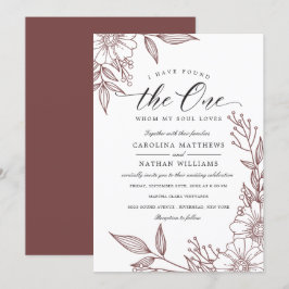 Einfache Blüte habe ich den gefunden | Rote Hochze Einladung