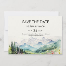 Einfache Blütenwand horizontal Save The Date