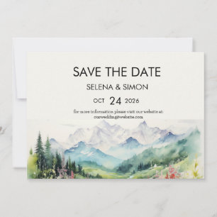Einfache Blütenwand horizontal Save The Date