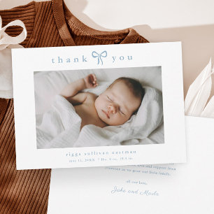 Einfache Bogen-Foto-Baby-Statistik Dankeskarte