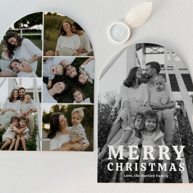 Einfache Bogen-Foto-Weihnachtskarten Feiertagskarte (Von Creator hochgeladen)