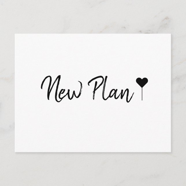 Einfache Bohemische Schrift Weißer Plan Postkarte (Vorderseite)