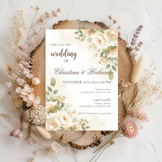 Einfache Boho elegante Hochzeitseinladung Einladung