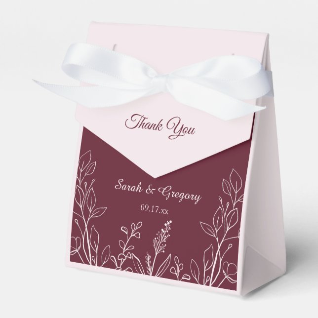 Einfache Boho Floral Ruby Geschenkschachtel (Vorderseite)