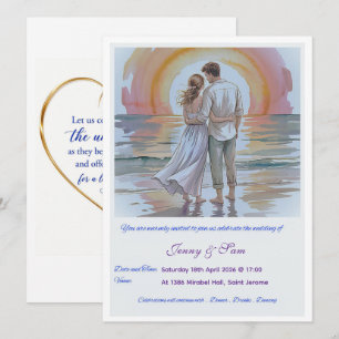 Einfache Boho-Hochzeitseinladungskarte Karte