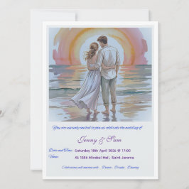 Einfache Boho-Hochzeitseinladungskarte Karte