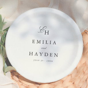 Einfache Boho-Minimalist-Hochzeit Pappteller