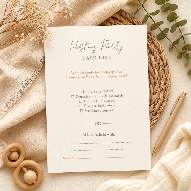 Einfache Boho Nesting-Party-Aufgabenliste Karte (Von Creator hochgeladen)