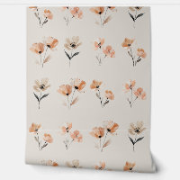 Einfache Boho Poppy Blume Druckbeige