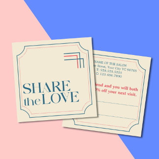 Einfache Boho Retro Blue-Empfehlungskarte Empfehlungskarte