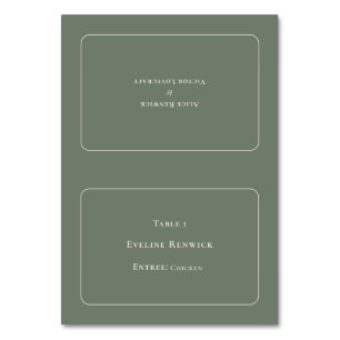 Einfache Boho Sage Entree Choice faltenable Platzk Tischnummer