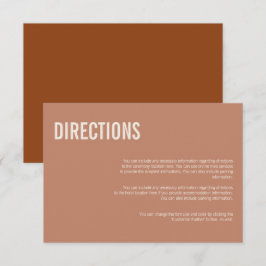 Einfache Boho Typografy Wedding Directions Card Einladung