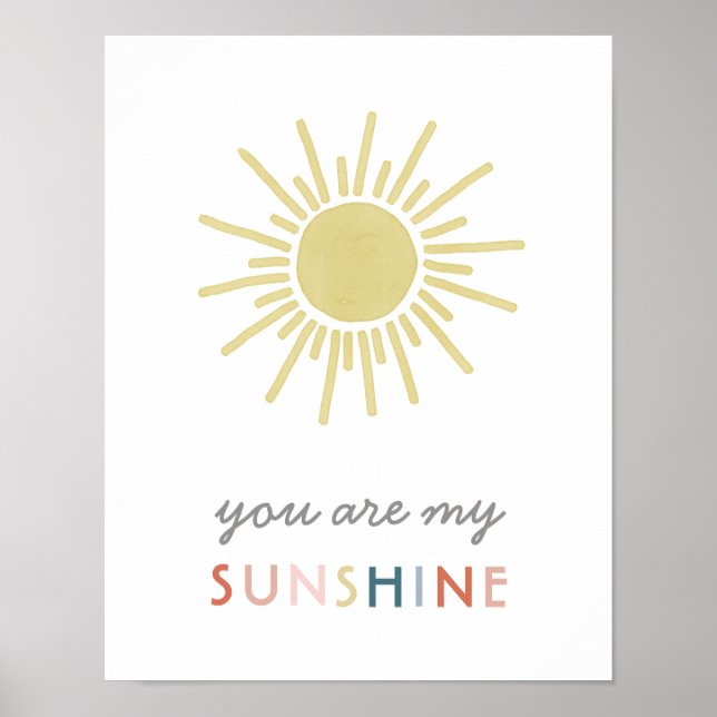 Einfache Boho Wasserfarbe Gold Sie sind mein Sonne Poster (Vorne)