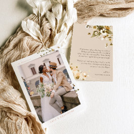 Einfache Boho-Wildblumen | Foto Wedding Vielen Dan Dankeskarte