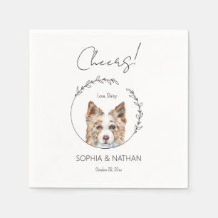 Einfache Border Collie Dog Wedding Cocktail Napkin Serviette