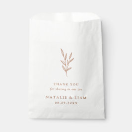 Einfache Botanische Burnt Orange Gastgeschenk Hoch Geschenktütchen