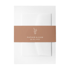 Einfache botanische Burnt Orange Wedding Einladung Einladungsbanderole