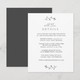 Einfache botanische Chic Moderne Minimale Hochzeit Begleitkarte