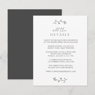 Einfache botanische Chic Moderne Minimale Hochzeit Begleitkarte