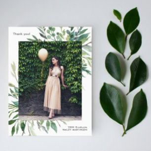 Einfache botanische Dankeskarte zur Graduierung mi Postkarte