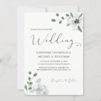 Einfache Botanische Grüne Hochzeitschrift für Wass