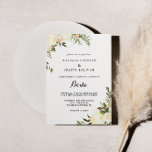 Einfache Botanische Hochzeit Einladung<br><div class="desc">Diese elegante botanische Blumen-Hochzeitseinladung ist perfekt für eine Hochzeit in Urlaubsort. Das brillante Blumendesign besticht durch kunstvolle und strahlende Weiß-,  Grün- und Vanille-Pfannkuchen,  Rose,  inspirierend Schönheit und Glückseligkeit.</div>