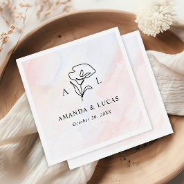 Einfache botanische Hochzeit Serviette