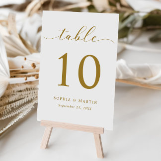 Einfache botanische Hochzeit Tischnummer