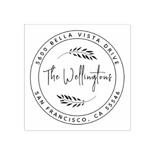 Einfache botanische Rücksendeadresse Gummistempel