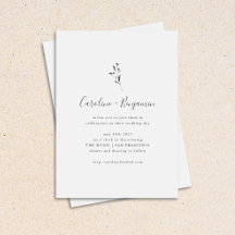 Einfache botanische Schrift Schwarz-weiß Boho Wedd
