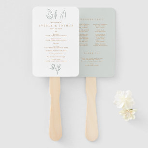 Einfache Botanische Stem-Hochzeitsprogramm Hand Fa Fächer