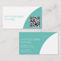 Einfache Boutique von Farbblöcken Aquamarin mit QR