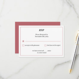 einfache Braun-Braut-Hochzeit RSVP Karte