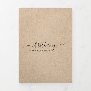Einfache Braun Elegant Rustikale Trifold Broschüre