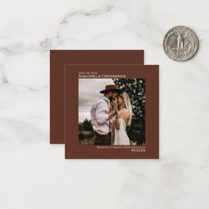 Einfache braune Hochzeit Speichern Sie das Date Fo Mitteilungskarte
