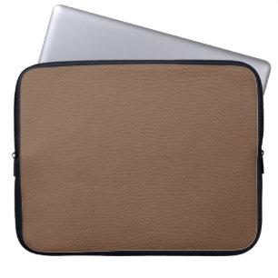 Einfache braune Imitate Leder-Look Monogramm Laptopschutzhülle