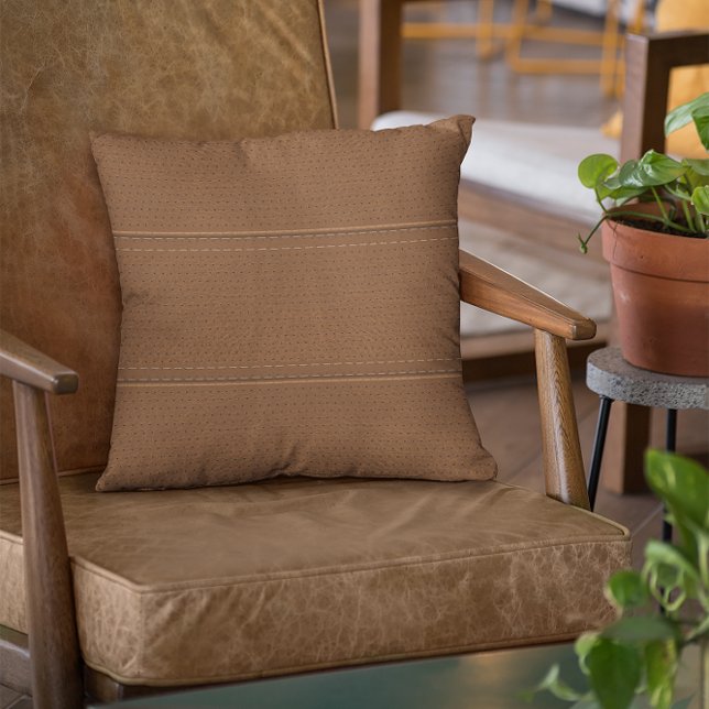 Einfache braune Imitate Leder-Look Muster Kissen (Von Creator hochgeladen)