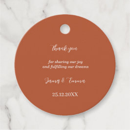 Einfache braune Personalisierte Hochzeit Geschenkanhänger