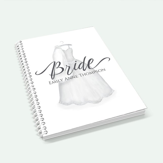 Einfache Braut Hochzeit Schwarz/Weiß Planer (Simple Bride Journal with elegant bridal gown. )