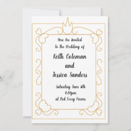 Einfache Braut und Hochzeit Einladung